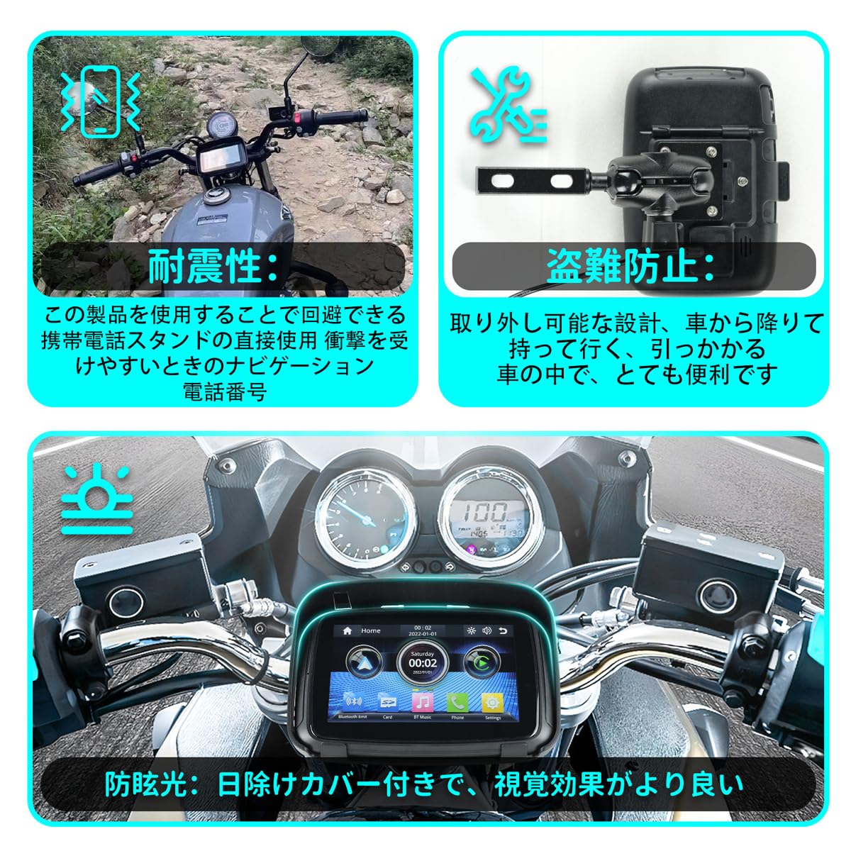 Amazon.co.jp: 5インチ バイク GSP ナビ 自転車 バイク専用ナビ